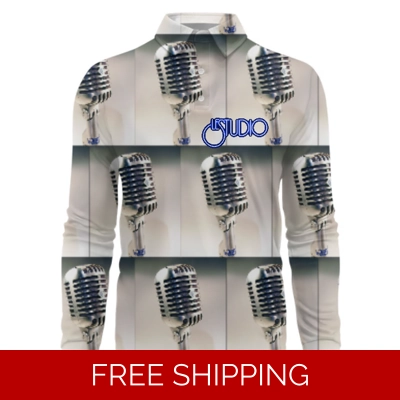 Le Studio Elvis Mic Custom 3D Long-Sleeved Polo Shirt